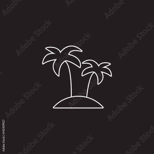 Palm line icon, outline vector illustration, linear pictogram isolated on black