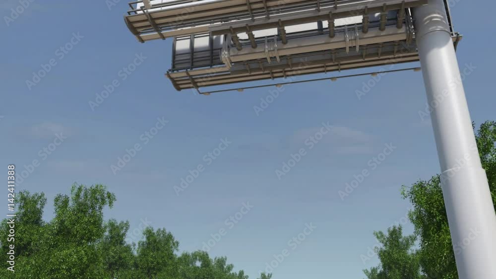 Approaching big highway billboard with Welcome to China caption. 4K clip Approaching big highway billboard with Welcome to China caption. 4K clip