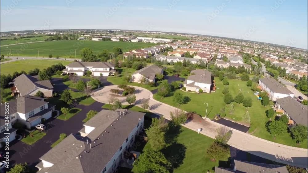 Residential houses from above overhead aerial view Residential houses from above overhead aerial view