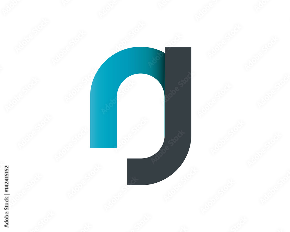 Initial Letter NJ RJ Rounded Lowercase Logo Initial Letter NJ RJ Rounded Lowercase Logo