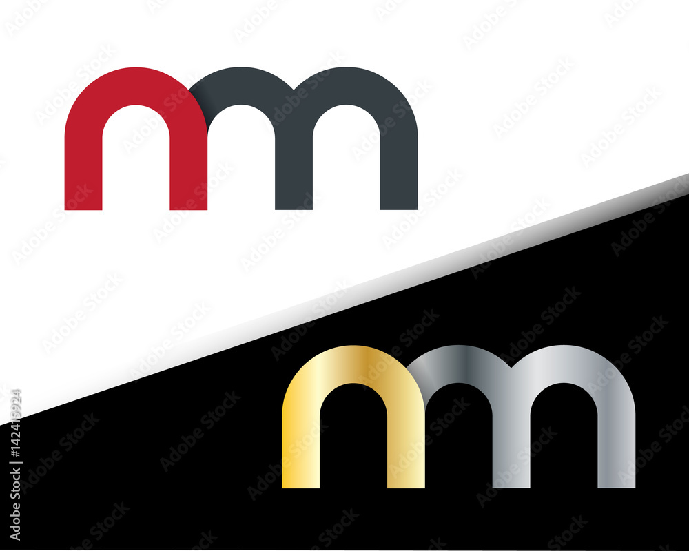 Initial Letter NM Rounded Lowercase Logo Adobe Stock
