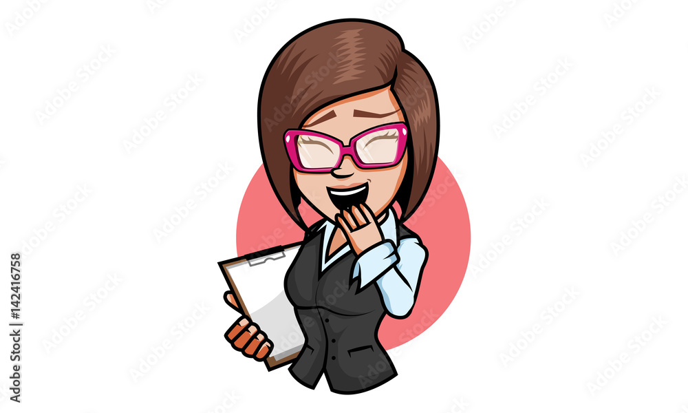 Secretary girl laugh character vector, Secretary girl laugh icon Secretary girl laugh character vector, Secretary girl laugh icon