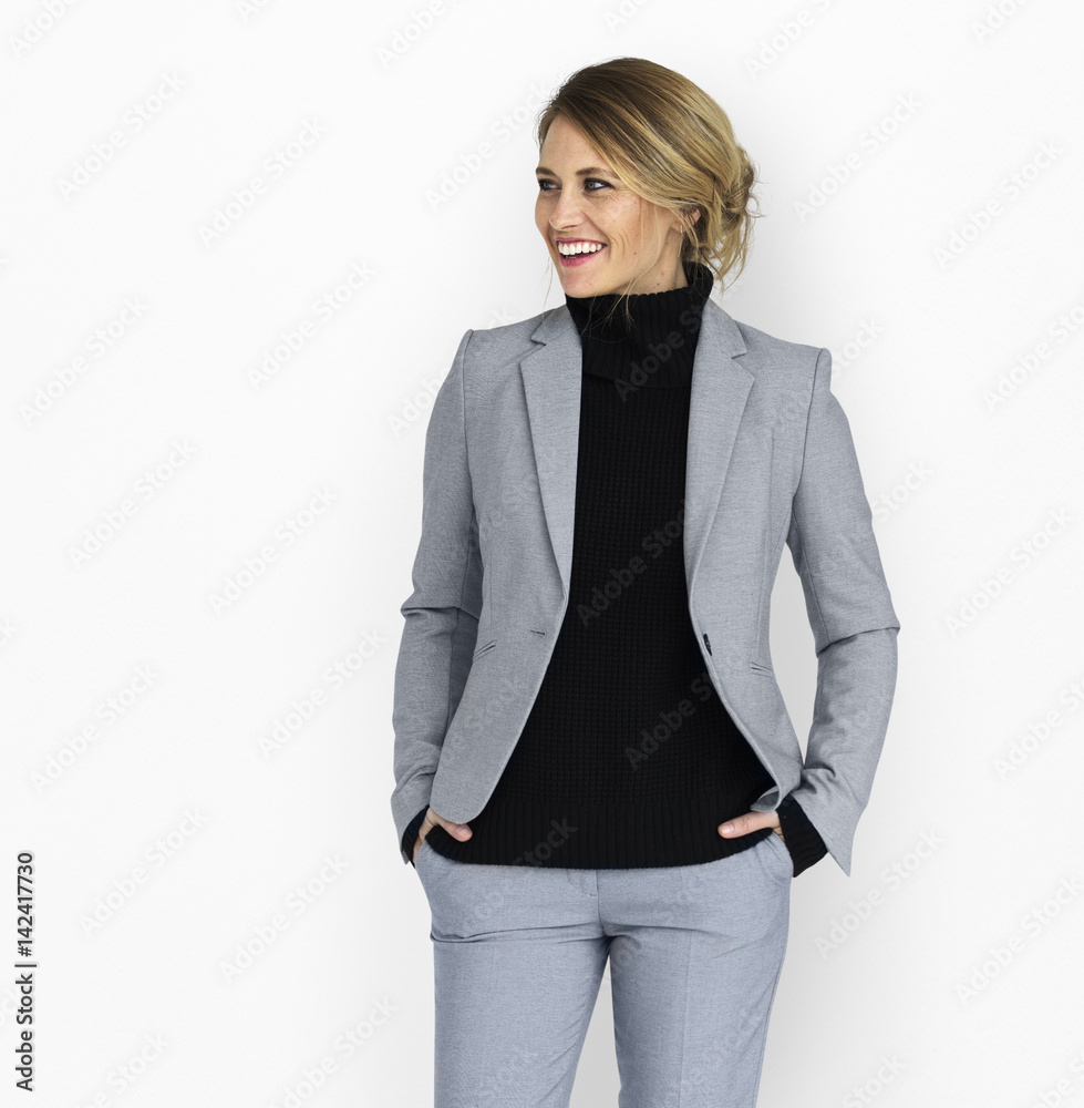 Caucasian Business Woman Smiling Caucasian Business Woman Smiling