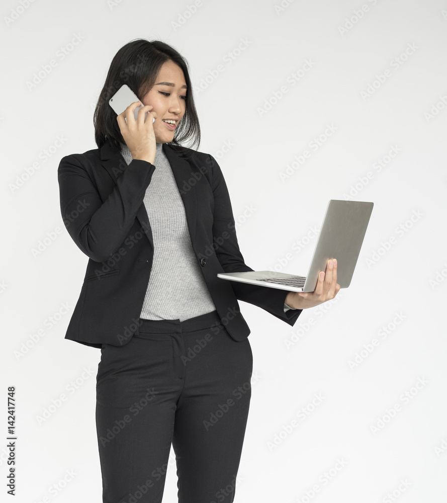 Business Woman Career Cheerful Confident Concept Business Woman Career Cheerful Confident Concept