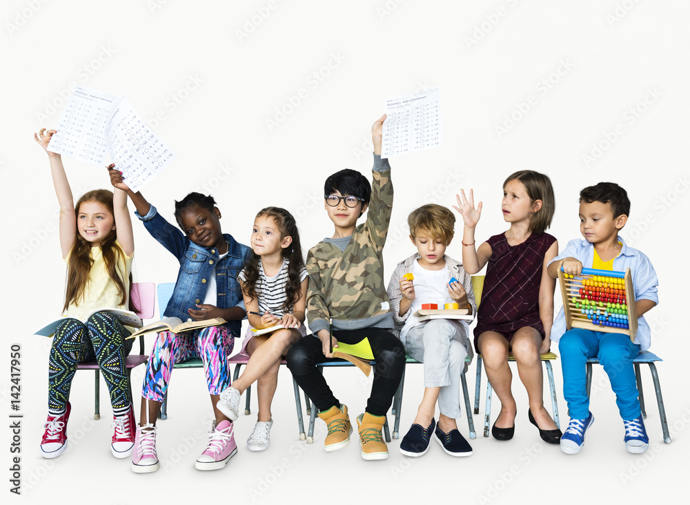 Obraz premium Group of students educated child development