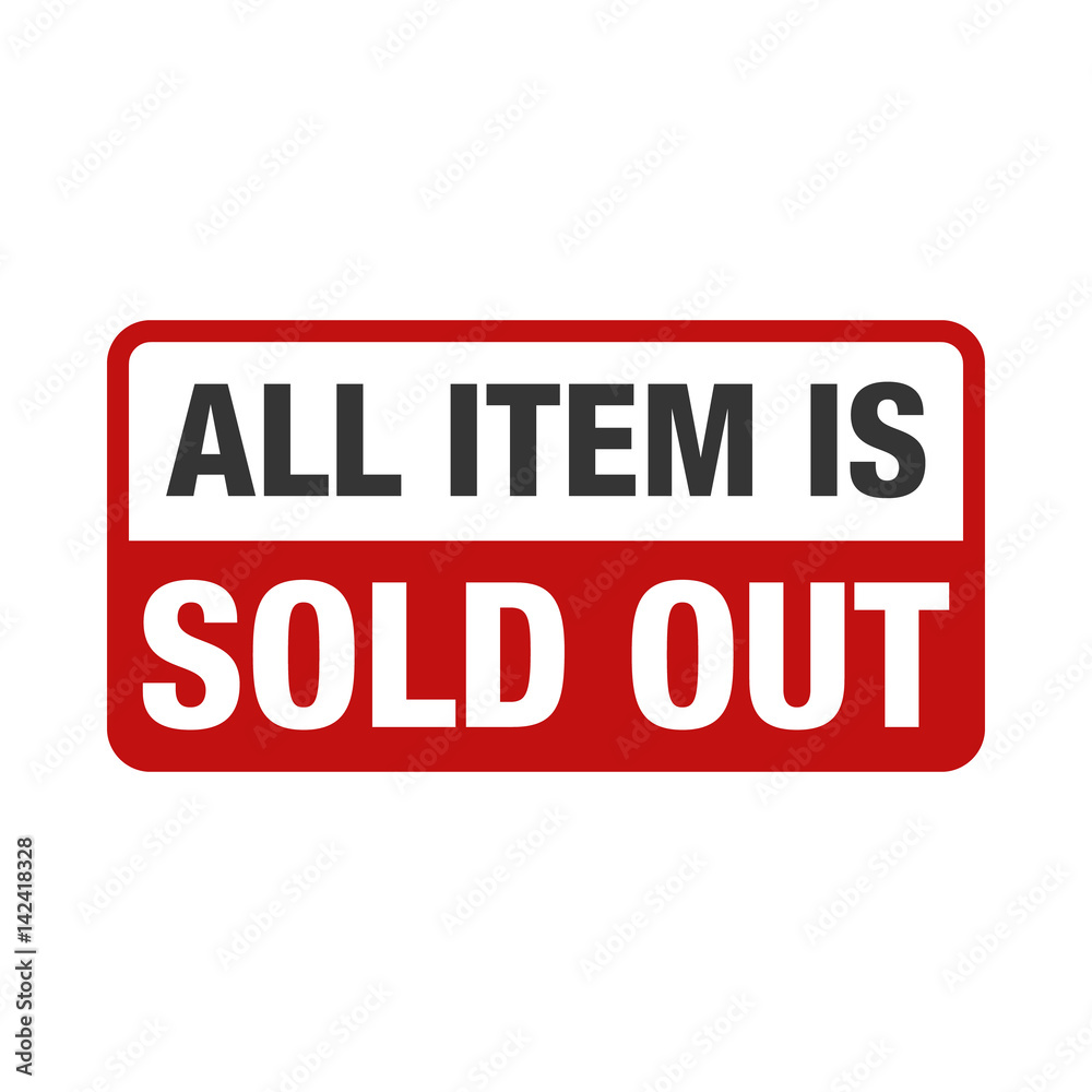 Sold Out design concept illustration Sold Out design concept illustration
