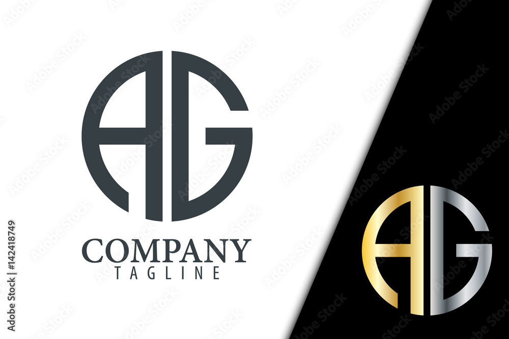 Initial Letter AG With Linked Circle Logo Initial Letter AG With Linked Circle Logo