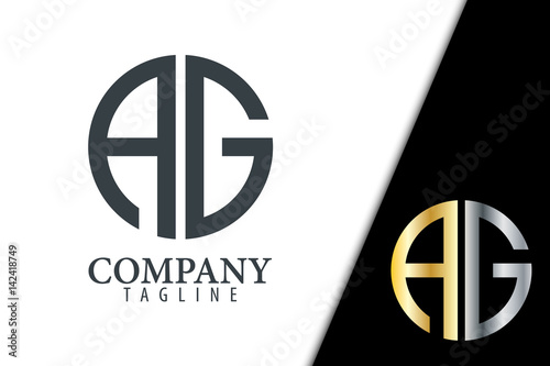 Billede på lærred Initial Letter AG With Linked Circle Logo