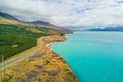 Aerial Lake Pukaki, NewZealand