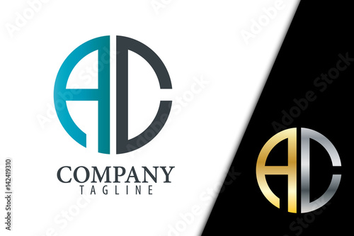 Initial Letter AC With Linked Circle Logo