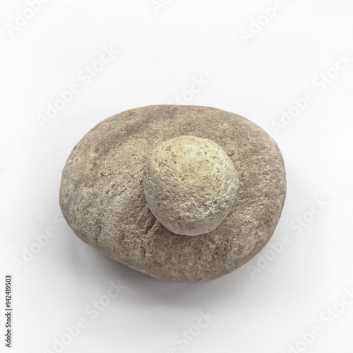 Pebbles on a white background