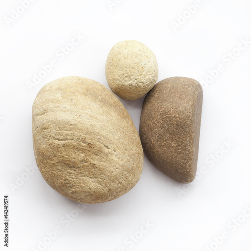 Pebbles on a white background