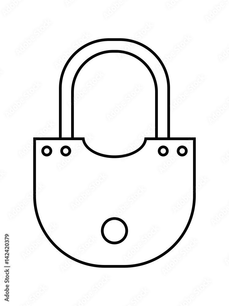 Padlock. Flat linear icon of lock isolated on white background. Padlock. Flat linear icon of lock isolated on white background.