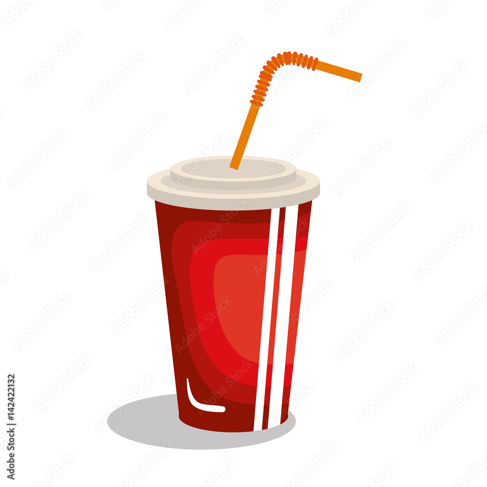 soda glass with straw vector illustration design soda glass with straw vector illustration design