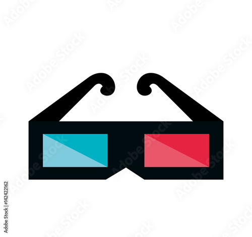 3d glasses cinema icon vector illustration design