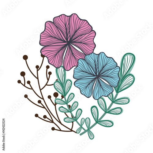 floral water color decoration vector illustration design