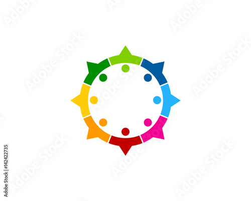 Social Compass Icon Logo Design Element