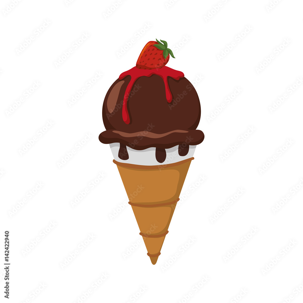 Delicious ice cream icon vector illustration graphic design