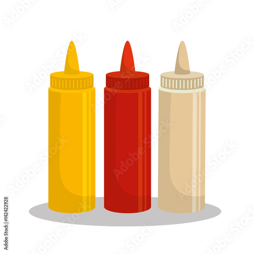 sauces set bottles icon vector illustration design