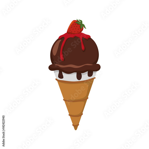 Delicious ice cream icon vector illustration graphic design