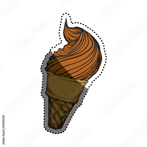 Delicious ice cream icon vector illustration graphic design
