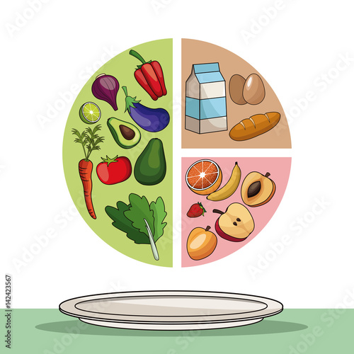 food healthy eating balance image vector illustration eps 10
