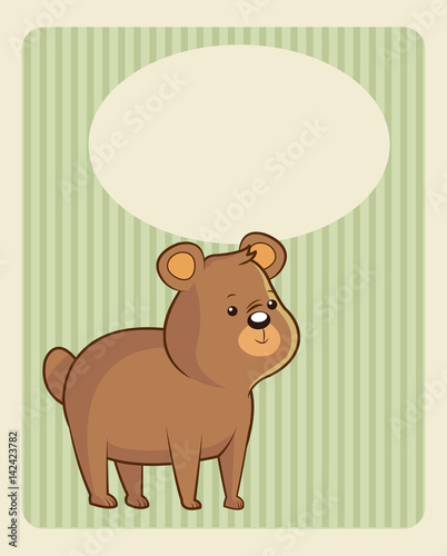 cute bear poster image vector illustration eps 10