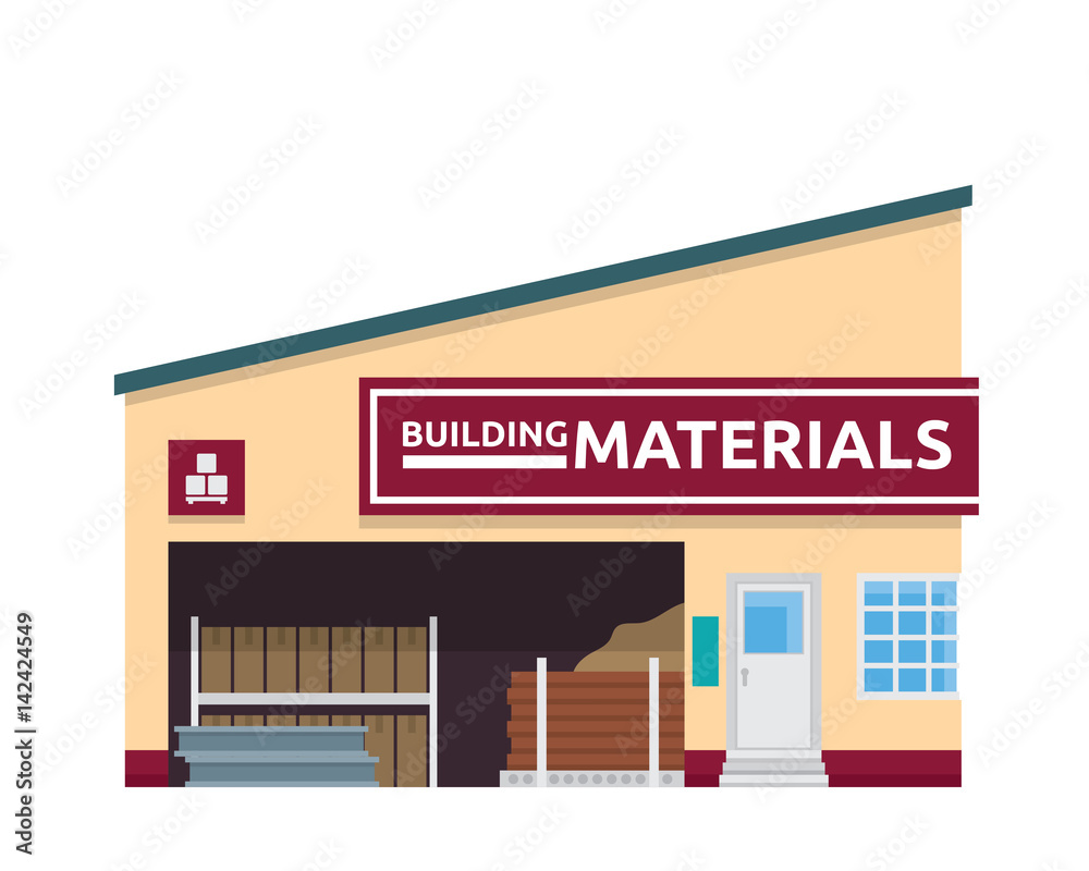 Modern Flat Commercial Business Building - Building Utilities Material Store Modern Flat Commercial Business Building - Building Utilities Material Store