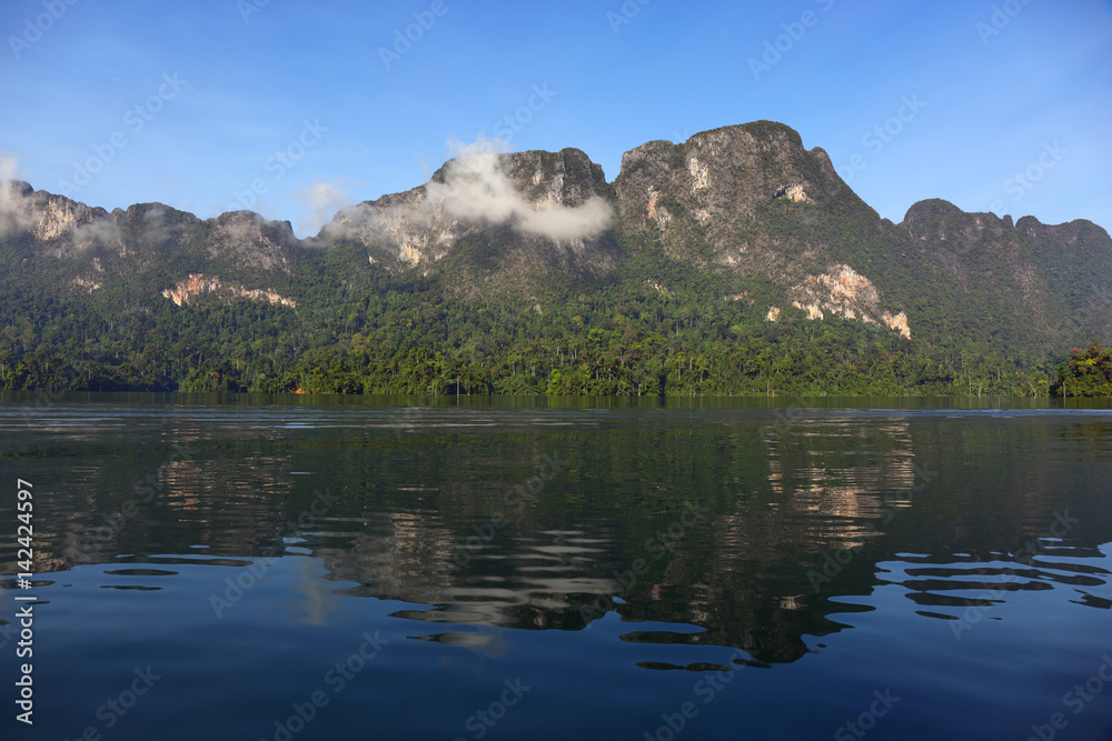 Cheow Lan lake landscape in Thailand