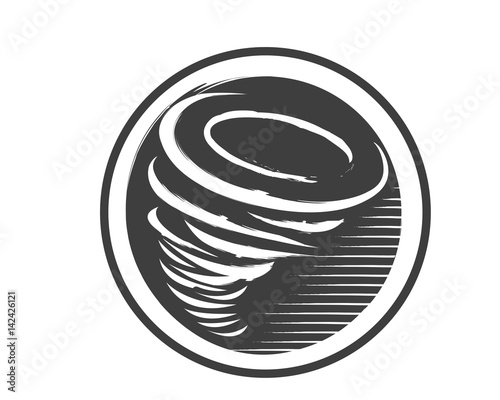 Modern Tornado Emblem Logo