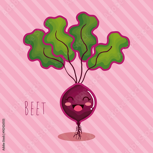 fresh beet vegetable character vector illustration design