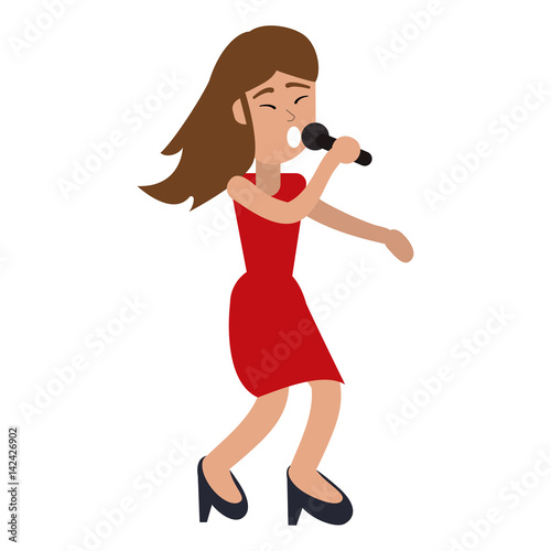 dancing girl party celebrate vector illustration eps 10