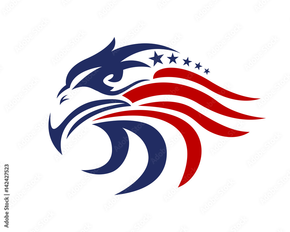 Naklejka premium Logo patriotyczne American Eagle
