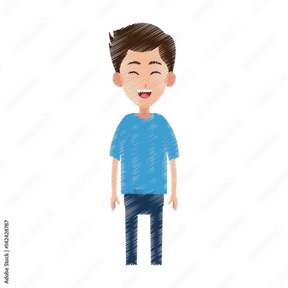 Fototapeta premium happy boy kid or child icon image vector illustration design 