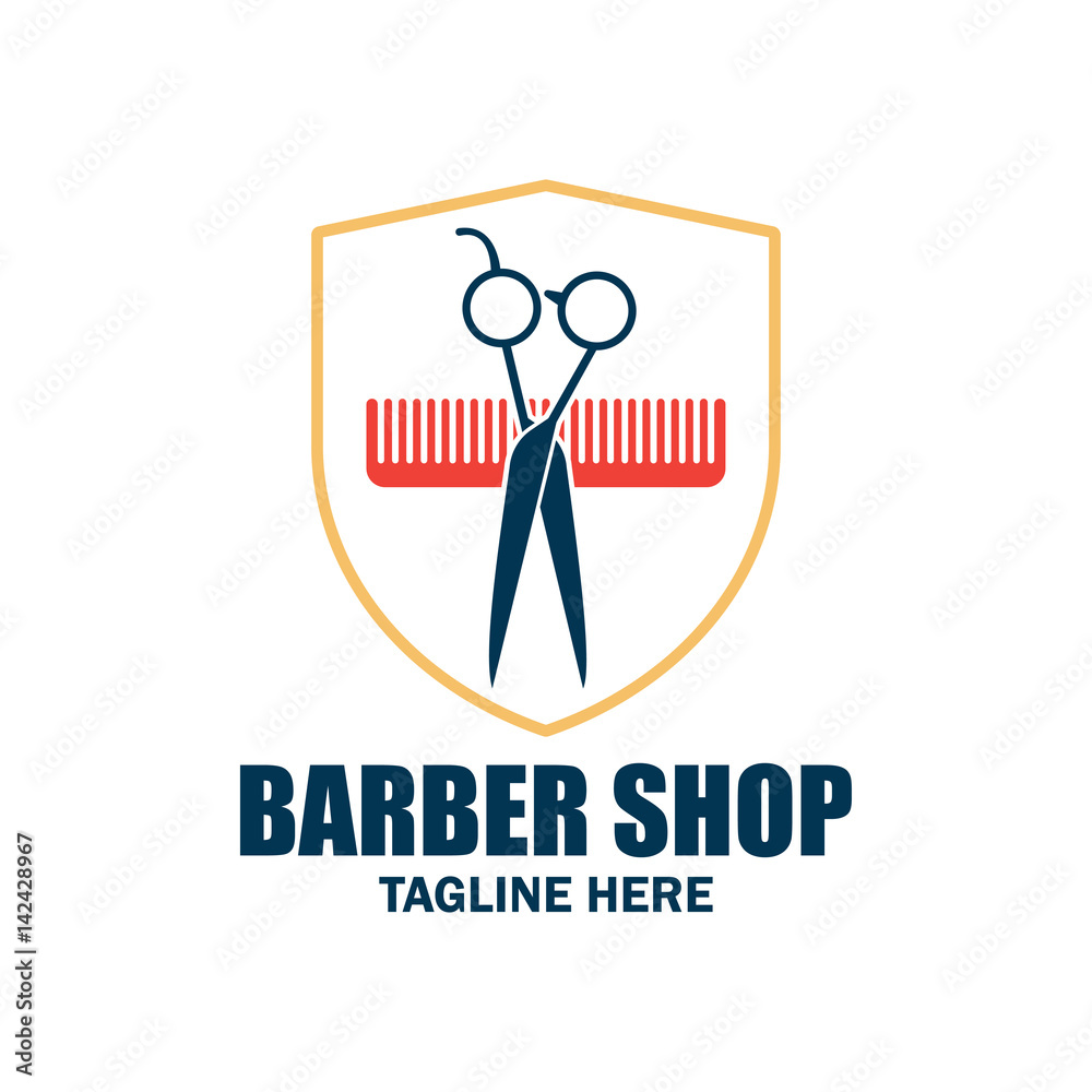 barber shop logo with text space for your slogan / tagline, vector illustration barber shop logo with text space for your slogan / tagline, vector illustration