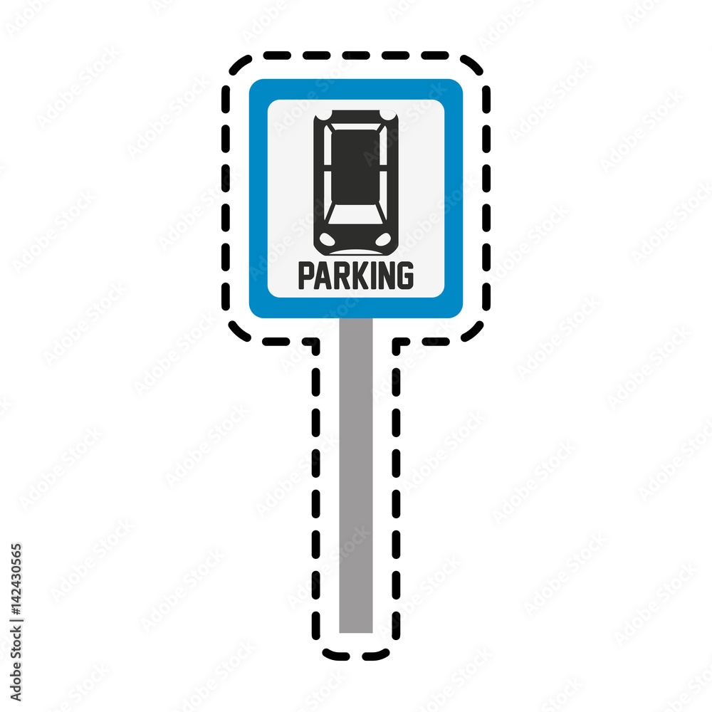 car parking street sign  icon image vector illustration design 