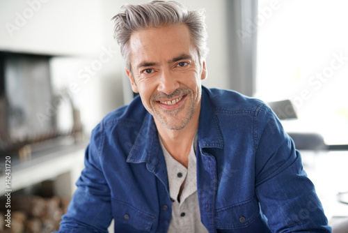 Portrait of mature man relaxing at home