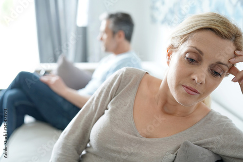 Photos Portrait of woman being upset at husband