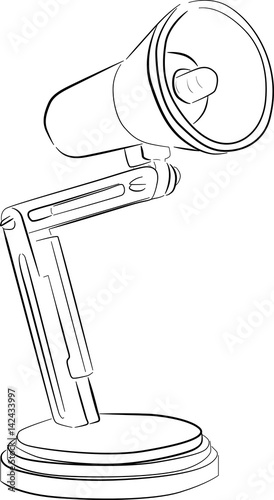 small electric lamp black sketch on white