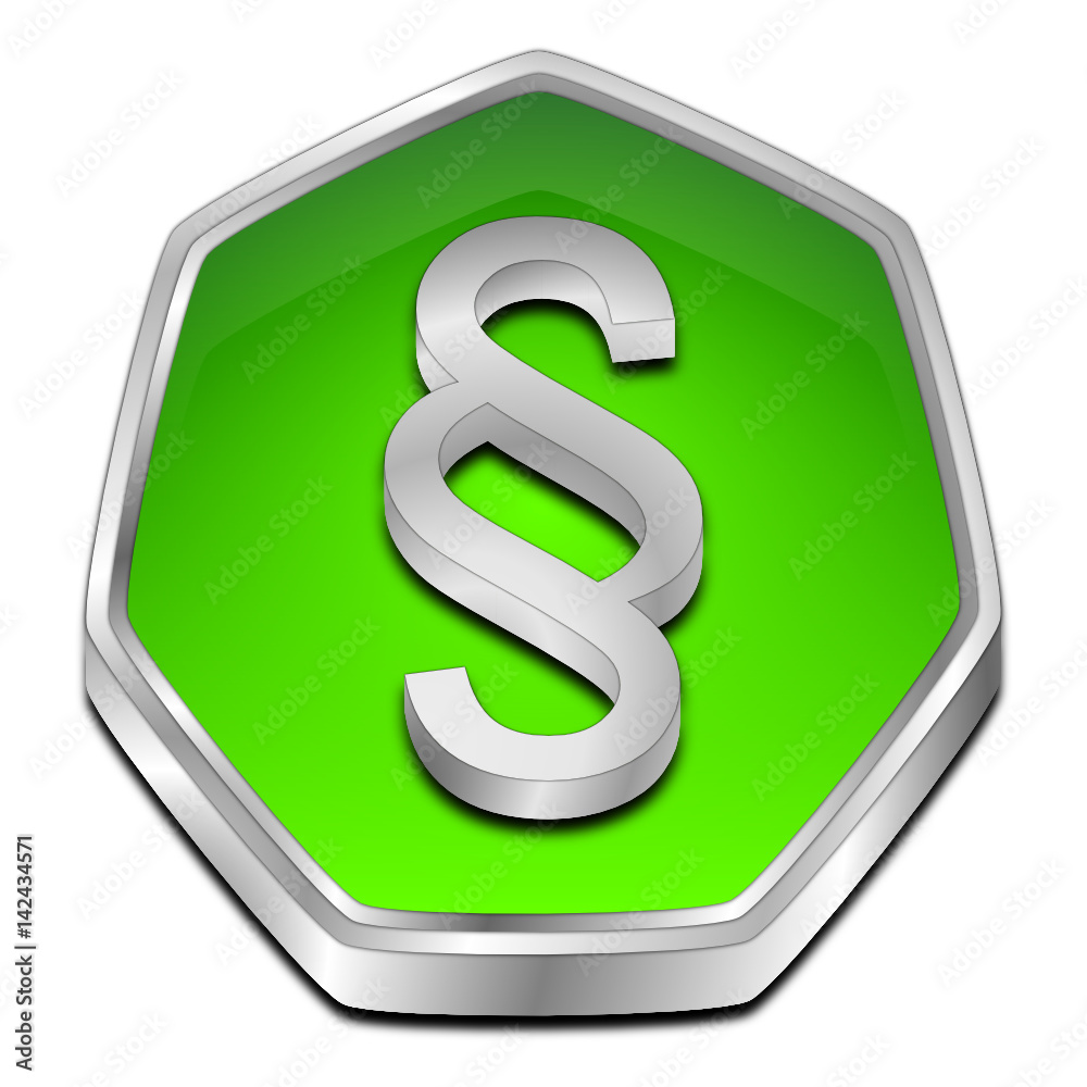 Law paragraph button - 3D illustration Law paragraph button - 3D illustration