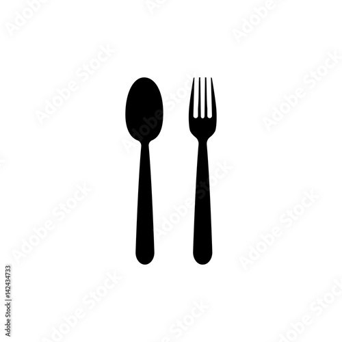 Spoon and fork vetor icon.
