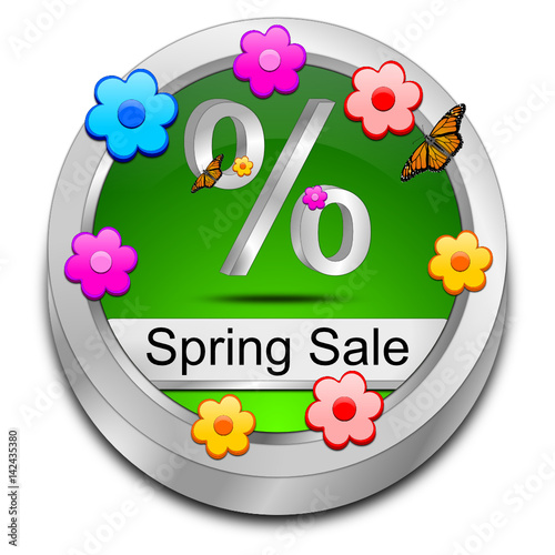 Spring Sale Button - 3D illustration