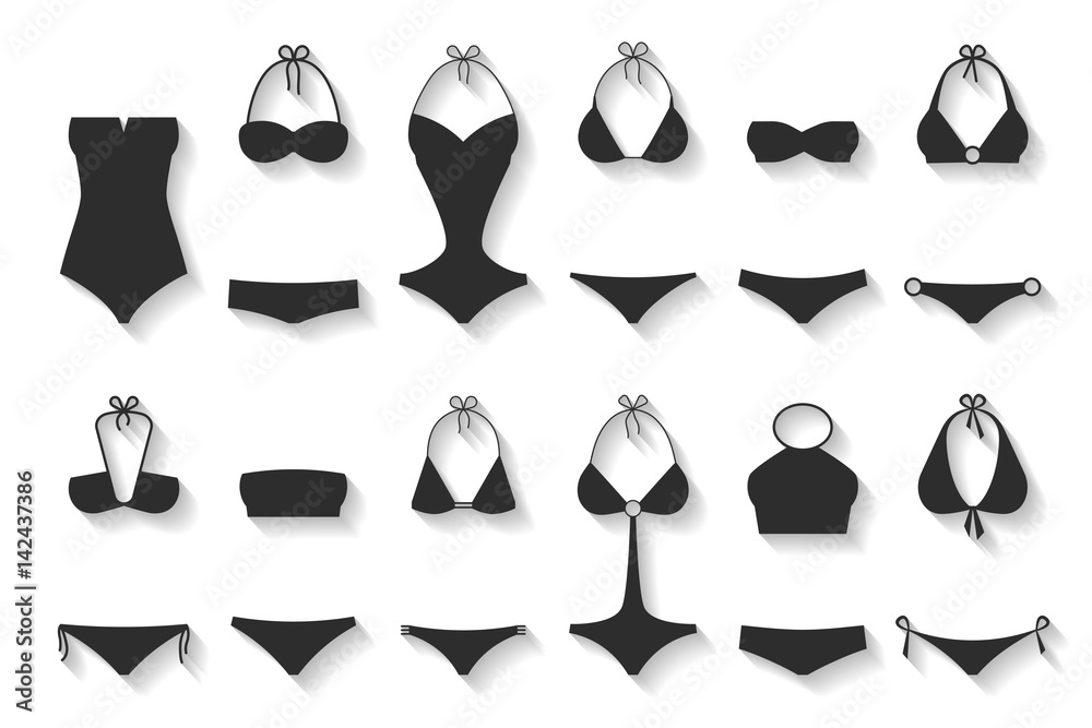 Vetor do Stock: Vector illustration of women's swimsuit black and