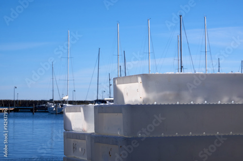 Plastic crates for transporting fishes photo