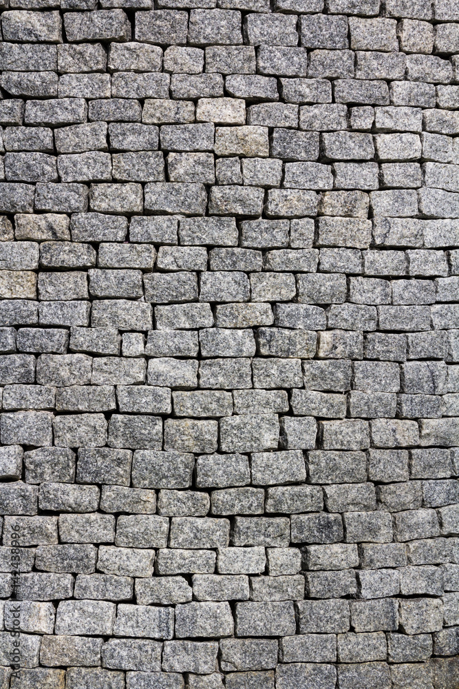 gray bricks wall texture, location - Wellington, New Zealand statue near the Parlament building