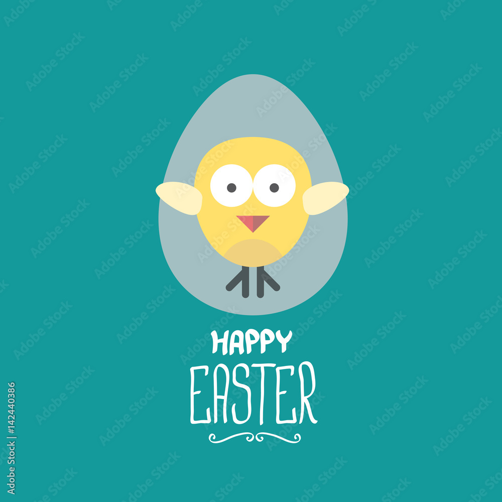 vector easter greeting card with cartoon chicken vector easter greeting card with cartoon chicken