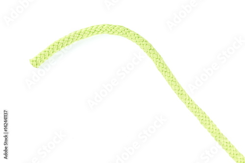 Green color fabric cable rope represent the rope concept related idea.