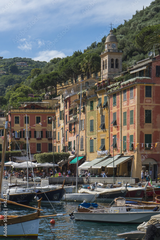 Beautiful harbor of Portofino, an Italian fishing village, Genoa, Italy.