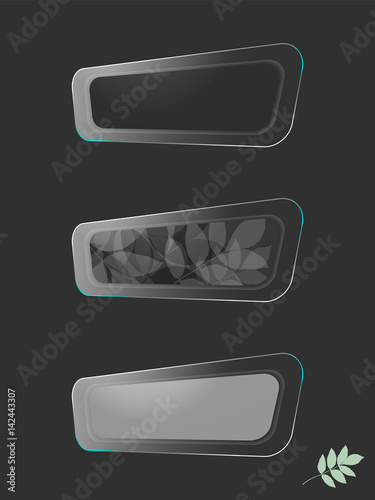 Foliage button set, dark gray colors 