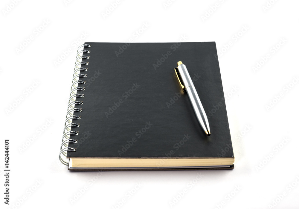 Luxury pen and blank notebook isolated on white background Luxury pen and blank notebook isolated on white background